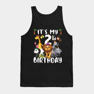 Its My 2nd Birthday Zoo Shirt Safari Jungle Animals Lover Tank Top